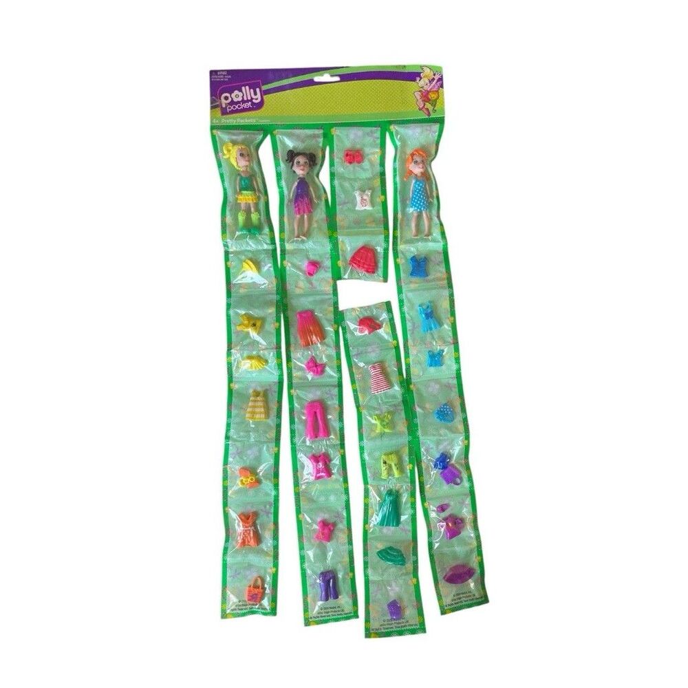 Mattel Polly Pocket Pretty Packets Fashions 3 Dolls Accessories T4851 2009 READ